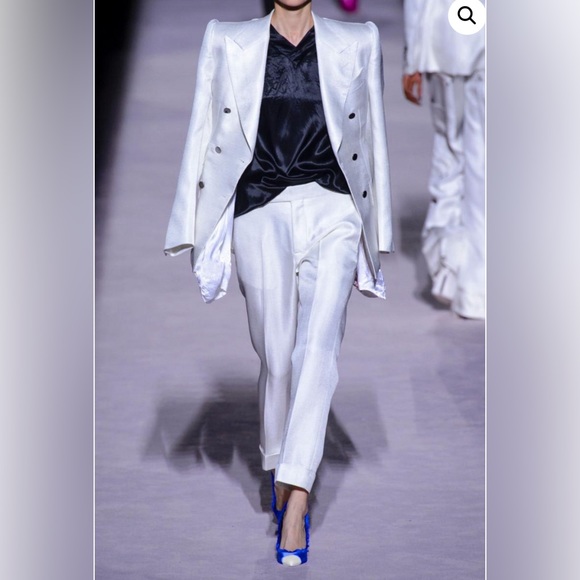 Tom Ford Cobalt Blue Satin Pointed Toe Pumps with a Dipped Dyed Finish, Size 40 - Picture 6 of 15